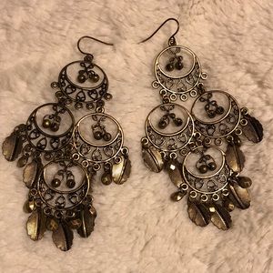Bronze Chandelier Earrings